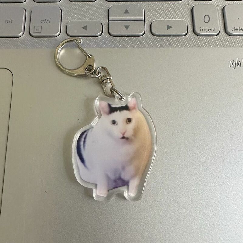 Creative Cat Meme Ball Keychain Fashion Acrylic Bag Pendant Keychain Bags