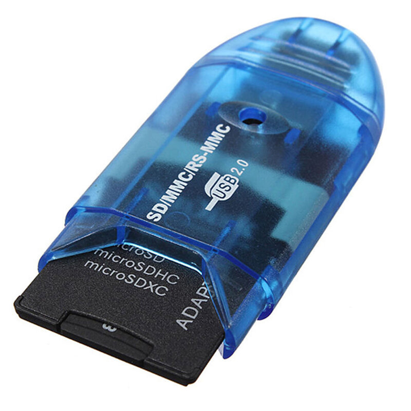 Durável USB Memory Card Reader, adaptador de escritor para MMC SD SDHC TF até 64GB