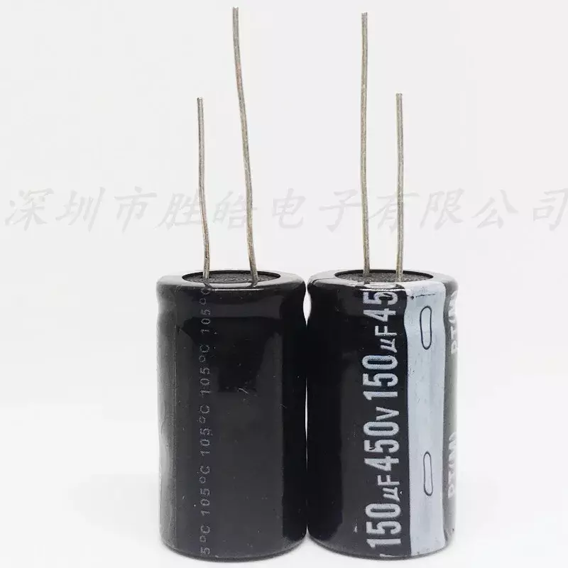 Capacitor eletrolítico de alumínio, alta qualidade, 450V, 150UF, volume 18x35, 5pcs