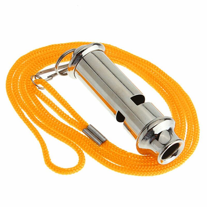 Survival Whistle Metal Whistle Emergency with Lanyard Portable Security Warning Whistle