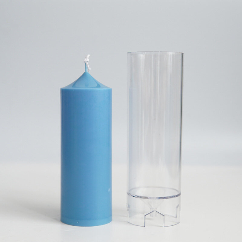 Spire pilar lilin Gereja cetakan plastik Retro Kepala Gereja perlengkapan pembuatan lilin silinder Kit cetakan akrilik DIY grosir