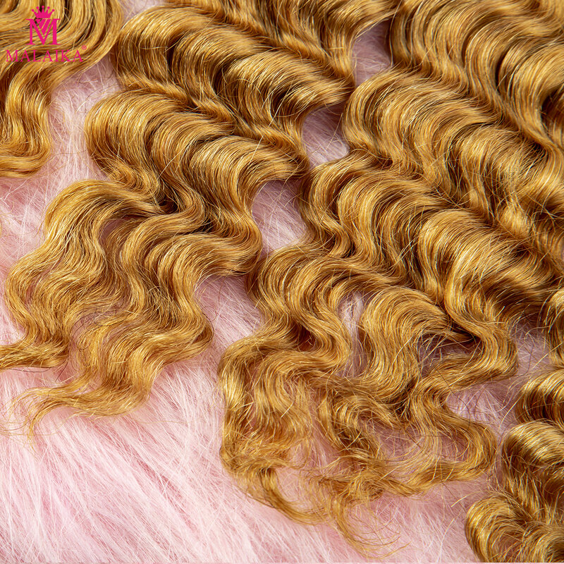 Extensiones de cabello humano rizado para trenzas bohemias, cabello Virgen sin trama, ondulado profundo a granel, 27 colores