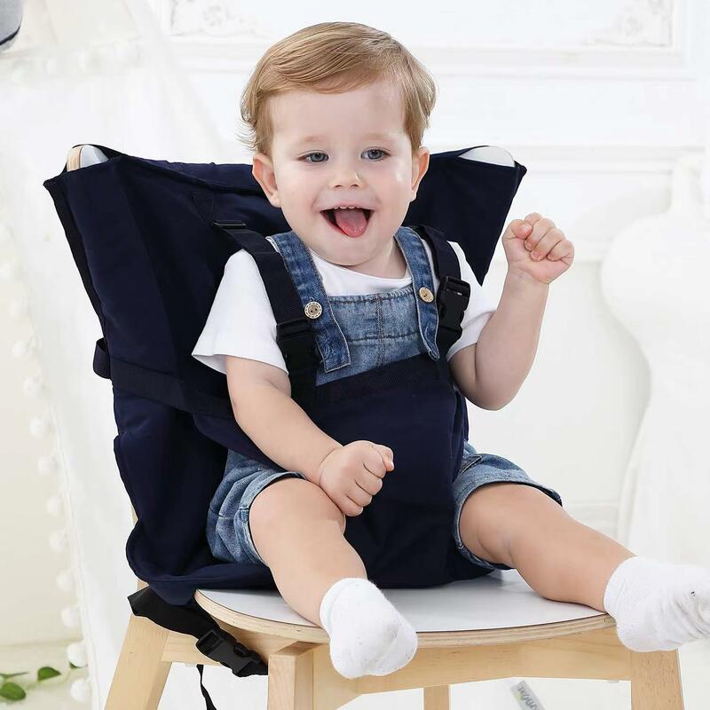 Silla plegable de viaje para niños, cubierta lavable para comedor alto, cinturón de seguridad, accesorios de alimentación para bebés
