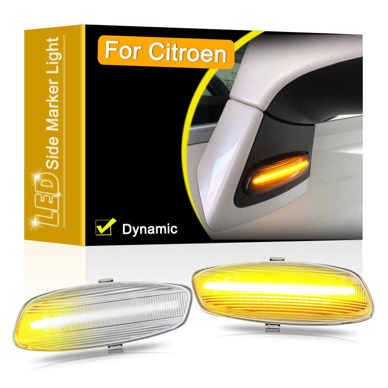 12V Clear Lens Dynamische Led Onder Zijspiegel Marker Lamp Voor Citroen C3 C4 C5 DS3 DS4 Sequentiële Blinker richtingaanwijzer