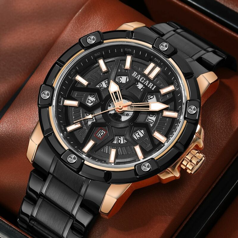 Luksusowy modne zegarki męskie męski wodoodporny zegarek kwarcowy męski zegar Relogio Masculino