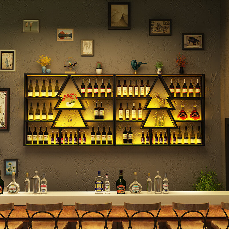 Armarios de vino montados en la pared de Metal, almacenamiento único, exhibición de vino, licor moderno, Stojak Na Wino, muebles de cocina