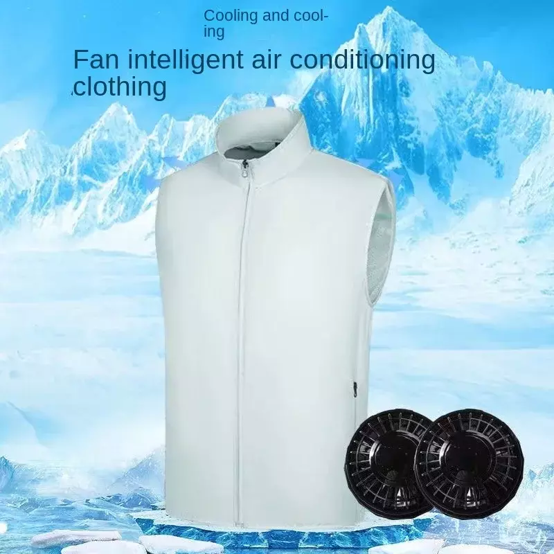 Outdoors Cool Vest Usb Charging Fan Vest Air-conditioned Clothes Hiking Cooling  High Summer Temperature Sleeveless Work Jacket