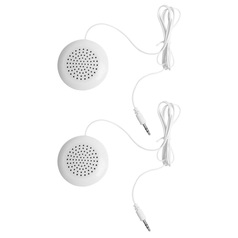 Mini Speaker Pad portátil para MP3, MP4, CD, iPhone, branco, novo, 3,5mm, 2 pcs