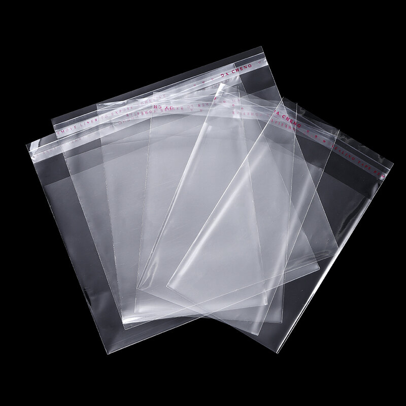 100 buah/lot tas plastik Opp transparan tas poli dapat ditutup kembali berbagai model tas pembuat perhiasan segel perekat