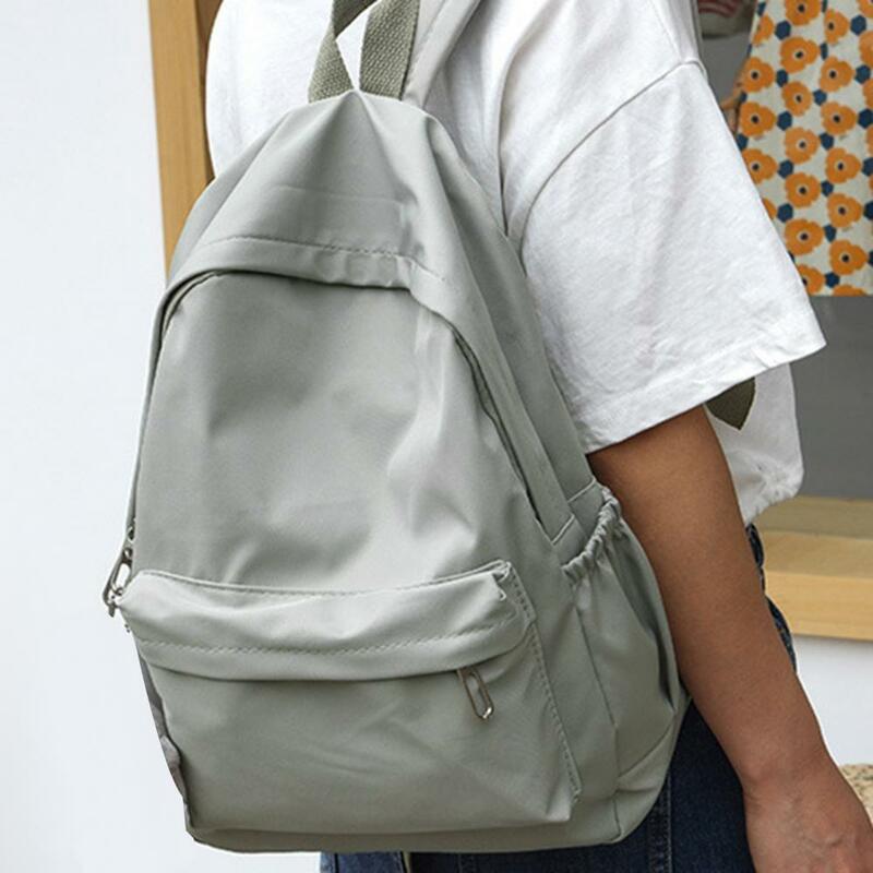 Mochila de Nylon impermeável para estudantes, mochila escolar ultra leve, cor sólida, capacidade, viajantes