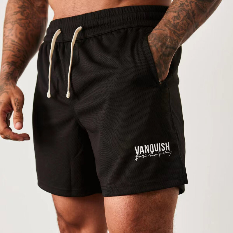 Joggers Summer New Men's Shorts Gym exercise fitness quick drying breathable mesh shorts Outdoor basketball training beach pants