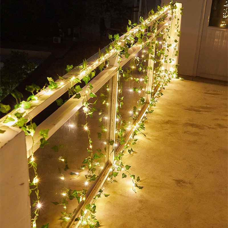 Bloem Groen Blad Lichtslingers Kunstmatige Wijnstok Fairy Lights Batterij Aangedreven Kerstboom Garland Light Voor Wieden Home Decor