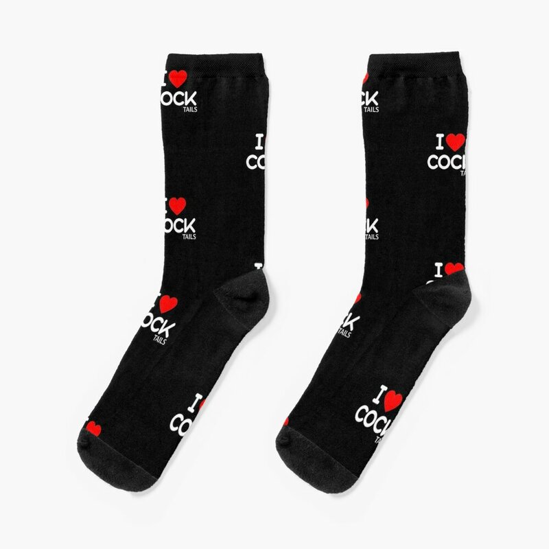 Eu amo Cocktails Anti Slip Socks para Mulheres, Engraçado Drinks Socks, Futebol Toe Sports, Meias do menino