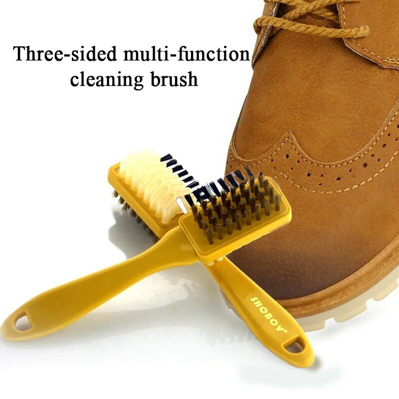 Cepillo clásico para botas de nieve, limpiador de plástico, accesorios para zapatos, cepillo de limpieza, 3 lados, terciopelo transparente, para el hogar