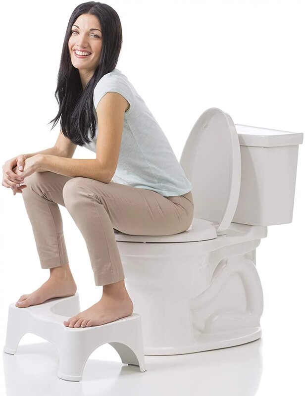 Der ursprüngliche Badezimmer-Toiletten hocker, 7 Zoll Höhe, weiß