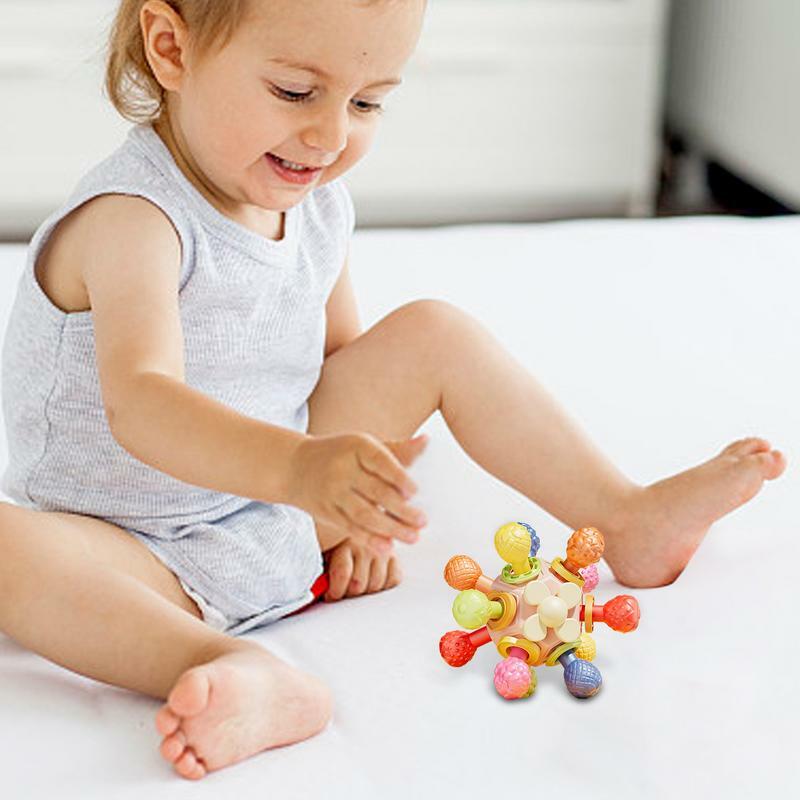 Mainan tumbuh gigi pegangan bola tumbuh gigi mainan bayi baru lahir hadiah ulang tahun bayi untuk anak laki-laki dan perempuan mainan pengembangan Montessori