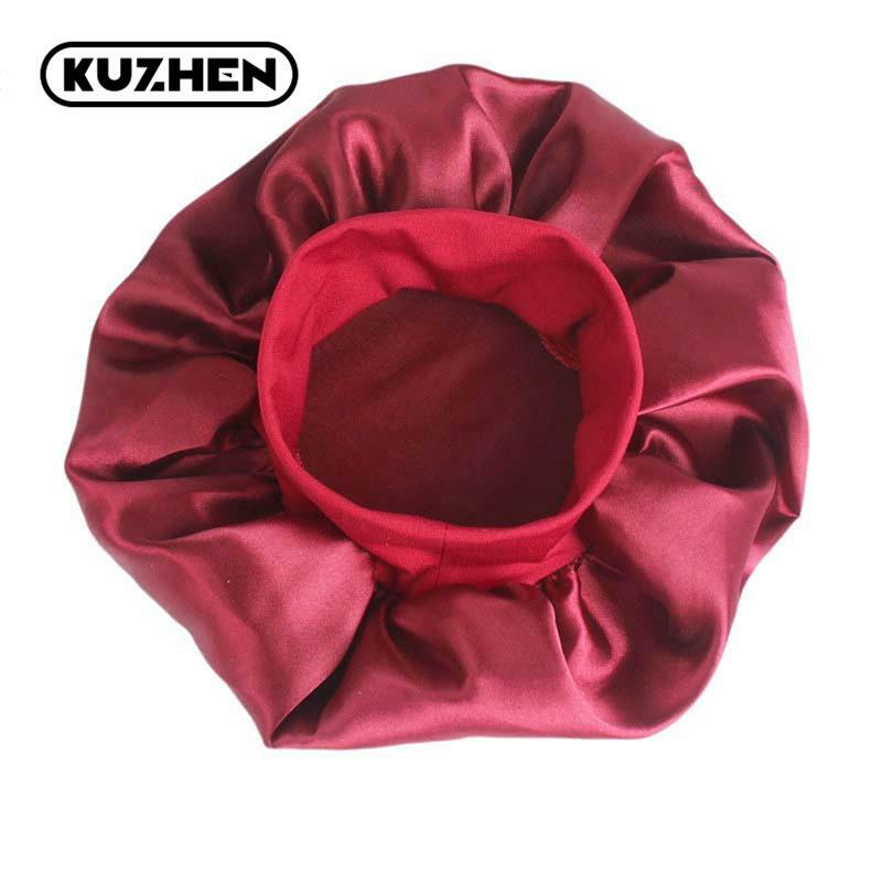 Solid Satin Bonnet Hair Styling Sleep Hat Wrap Shower Cap Hair Styling Tools