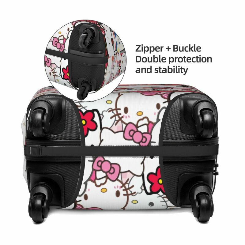 ที่คลุมกระเป๋าถือเดินทาง Hello Kitty Sanrio ซักได้กระเป๋าเดินทางขนาด18-32นิ้วอุปกรณ์ป้องกันฝาครอบปรับแต่งได้