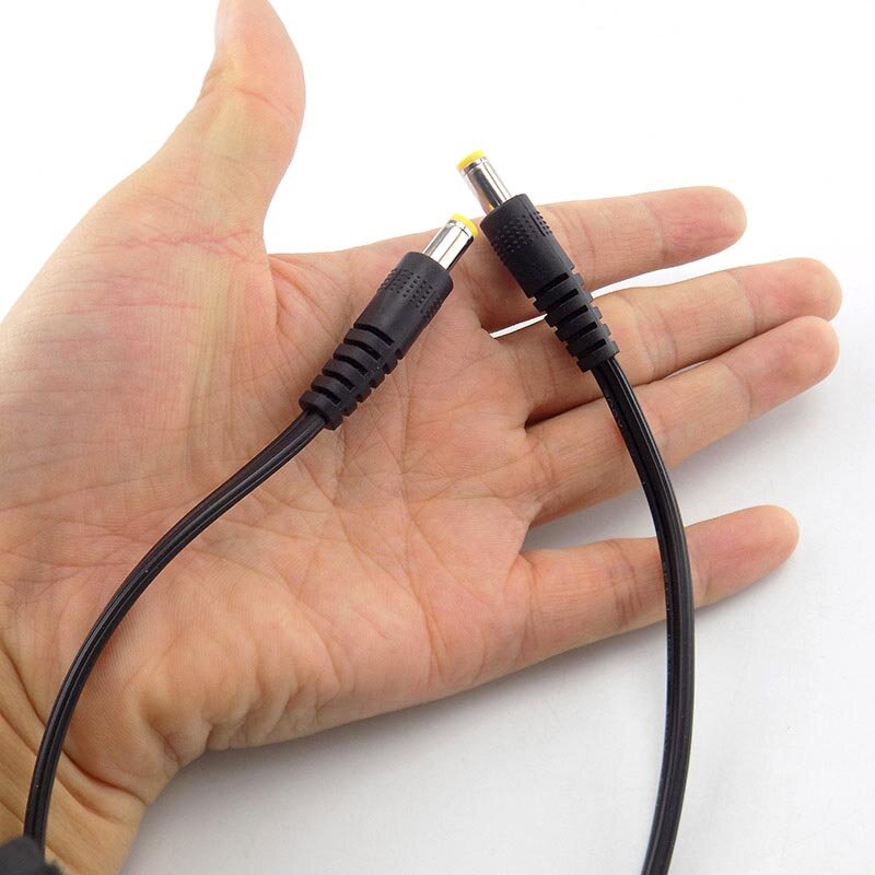 Kabel ekstensi adaptor daya kabel ekstensi Male ke Male DC 30cm 5.5mm colokan AV Audio DVR konektor RCA L19