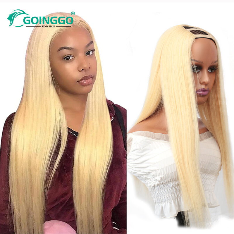 U Part Human Hair Wig 28 inch 180 Density Natural Hair U Part Wigs 613 Blonde U Shape Wigs Human Hair U Wigs For Women 14-28inch