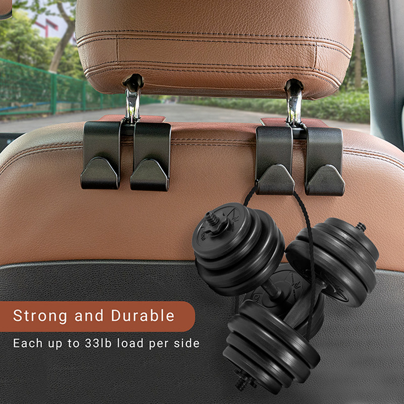 Assento traseiro do carro Double Head Hooks, Hanging Holder, Gancho Interior, Organizador, Assentos traseiros, Cabide, Acessórios do carro, Upgrade