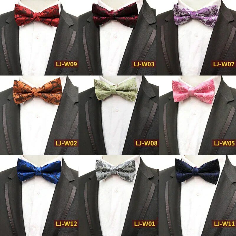 Fashion Bow Tie for Man 14 Colors Paisley Cashew Pattern Self British Style Wedding Party Shirts Bowtie Suit Accessories Bowknot