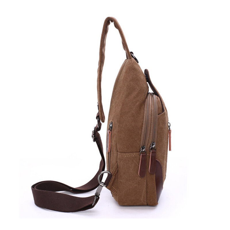 2023 New Fashion Men's Travel One Shoulder Crossbody Backpack Multi Color High Quality Durable Riding Casual Canvas Chest Bag