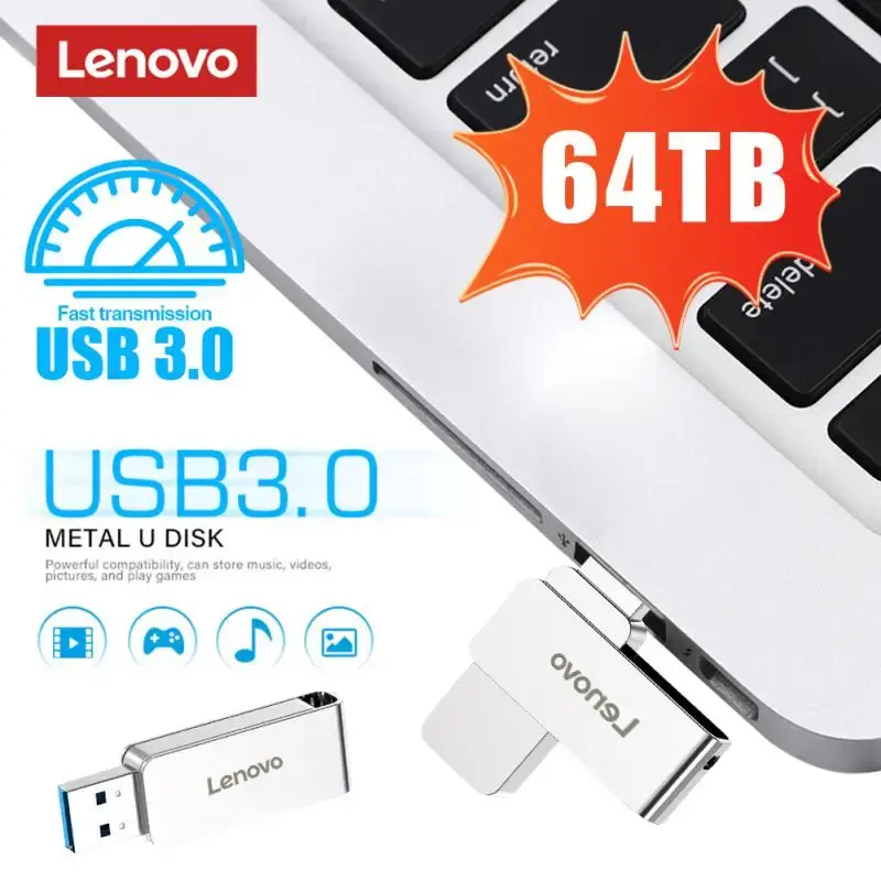 Dysk Flash USB 64TB USB interfejs 3.0 o rzeczywistej pojemności 16TB Pen Drive szybki dysk Flash 520 mb/s pamięć USB do laptopa