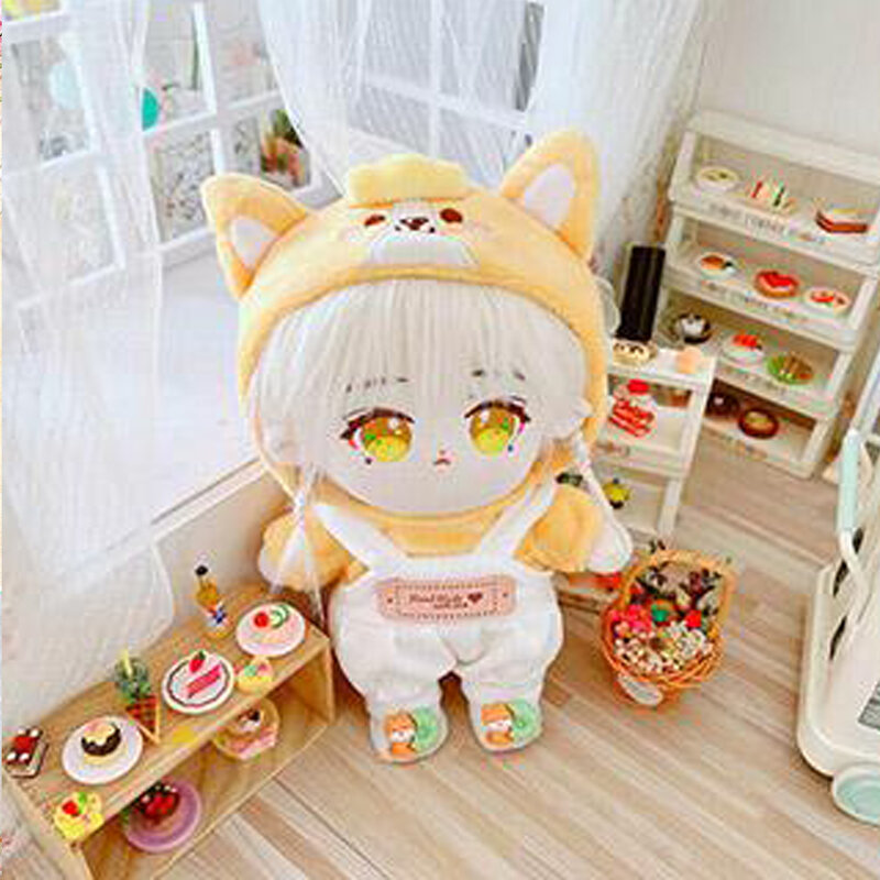 20CM Baby Doll Clothes Cute Plush Dolls Cartoon Pattern Idol Doll Clothes Jumpsuit Suit Toy Clothing Dolls Accessories Fans Gift