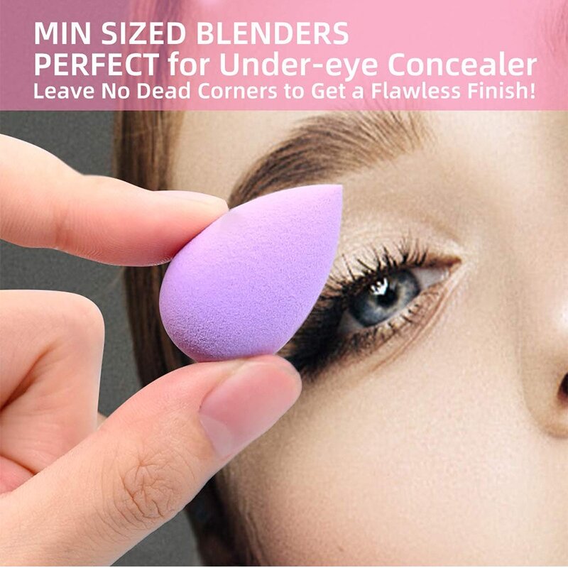Mini esponja de maquillaje en polvo, esponja de belleza para corrector, base líquida, cosmética facial, 6 piezas