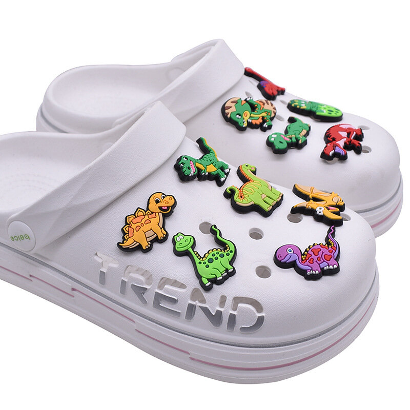 PVC lovely Dinosaur garden beach shoe buckle charms accessories decorations for sandals sneaker clog party kids birthday gift