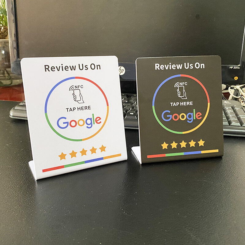 Google Review NFC Stand Display Table Display NFC Card Stand for Restaurant