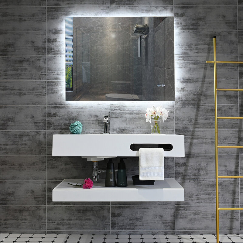 Resin Bathroom Cabinet Simple Modern Style Double Layer Design Washbasin Vanities Sink Bathroom Furniture