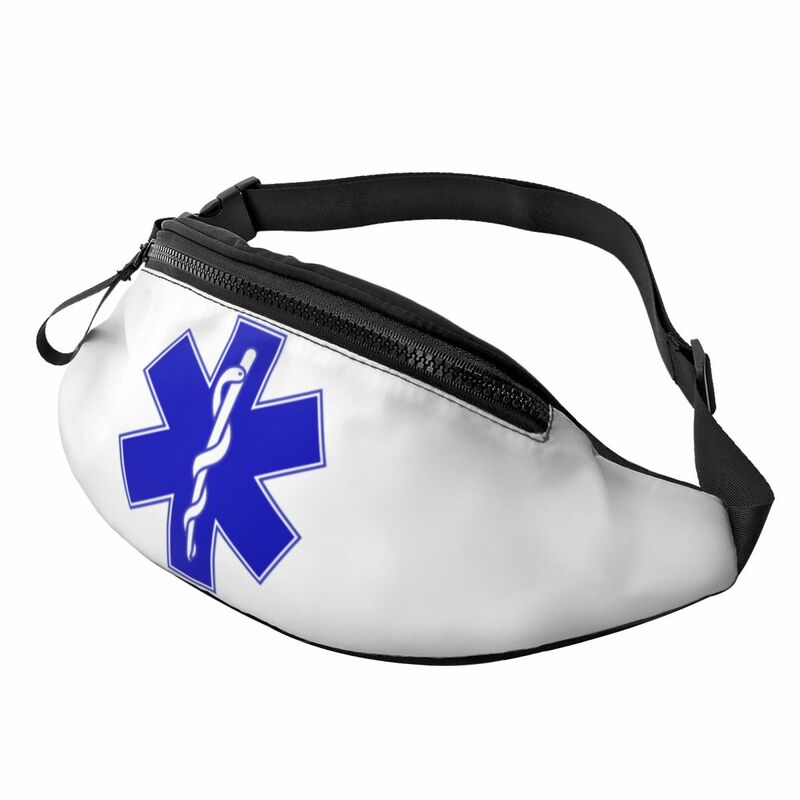 Casual Emt Star Of Life Fanny Pack for Traveling Men Women Crossbody Waist Bag Phone Money Pouch