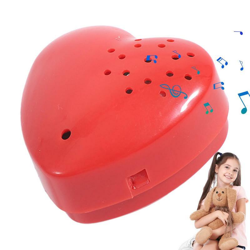 Mini gravador de voz em forma de coração para crianças, Falando botões graváveis, 30 segundos Sound Box, boneca Stuffed Animal