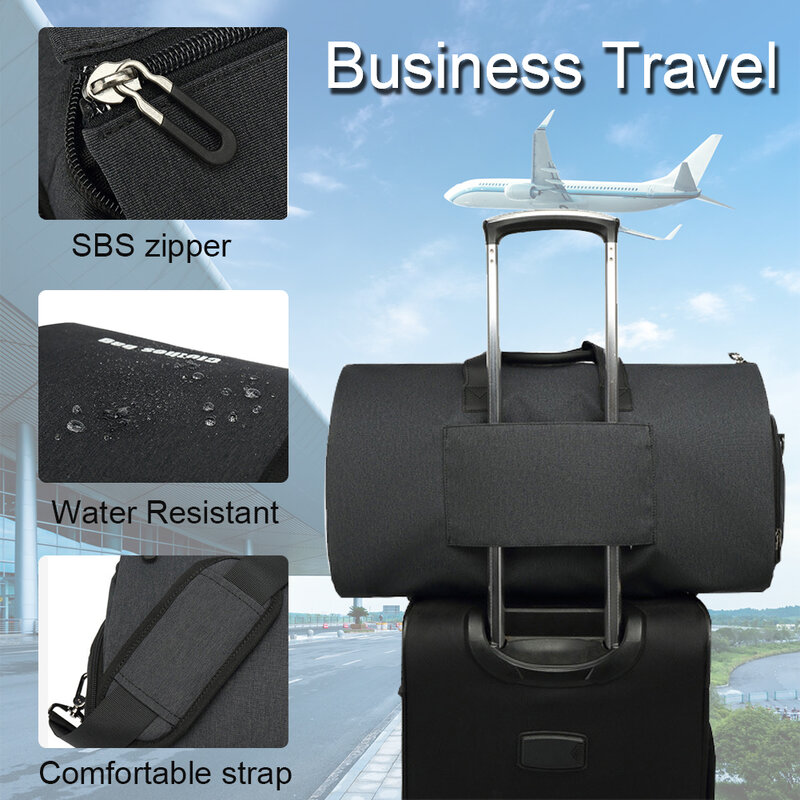 Carry on Garment Bags Suit borsone da viaggio con scomparto per scarpe 55L Tote Bag resistente all'acqua per viaggi d'affari
