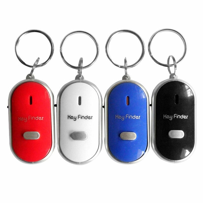 LED Whistle Key Finder com chaveiro, piscando sinal sonoro controle de alarme, Anti-Lost Keyfinder, localizador Tracker