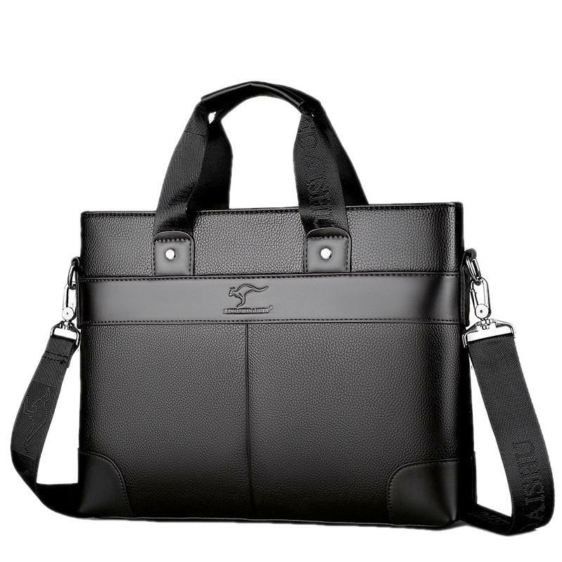 Повседневный деловой портфель для мужчин, вместительная сумка-мессенджер на плечо, кожаная мужская сумка для офиса и ноутбука