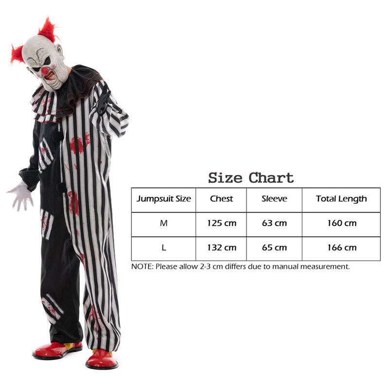 Snailify-Costume de Clown Effrayant pour Homme, Combinaison de Lyus Sanglante, Robe de Barrage de Jeu, Masques Effrayants pour Adultes, Halloween