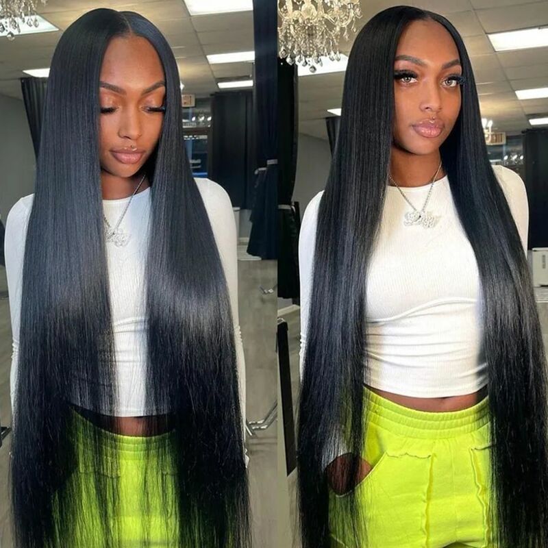 13x4 Bone Straight Lace Front Wig Human Hair 180% Glueless Wig 30 32Inch 5x5 HD Transparent Lace Closure Wig Pre-Cut Hairline