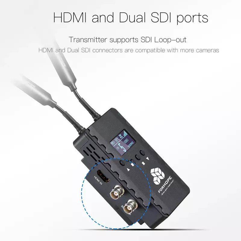 FORHOPE-sistema de transmisión inalámbrico DM1000, kit de receptor y transmisor de vídeo Compatible con SDI HDMI, TX y RX, 1000 pies