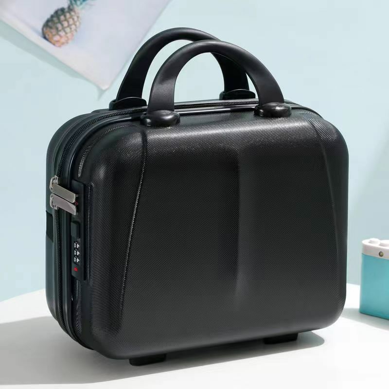 Portable Travel 14 inches Carry-on Hand Suitcase Cosmetic Case With Password Lock Makeup Small Cabin Travel Mini Carrier Storage Bag Boarding Baggage Organizer Case Festival Gift Makeup Cases Baggage for Womenmen