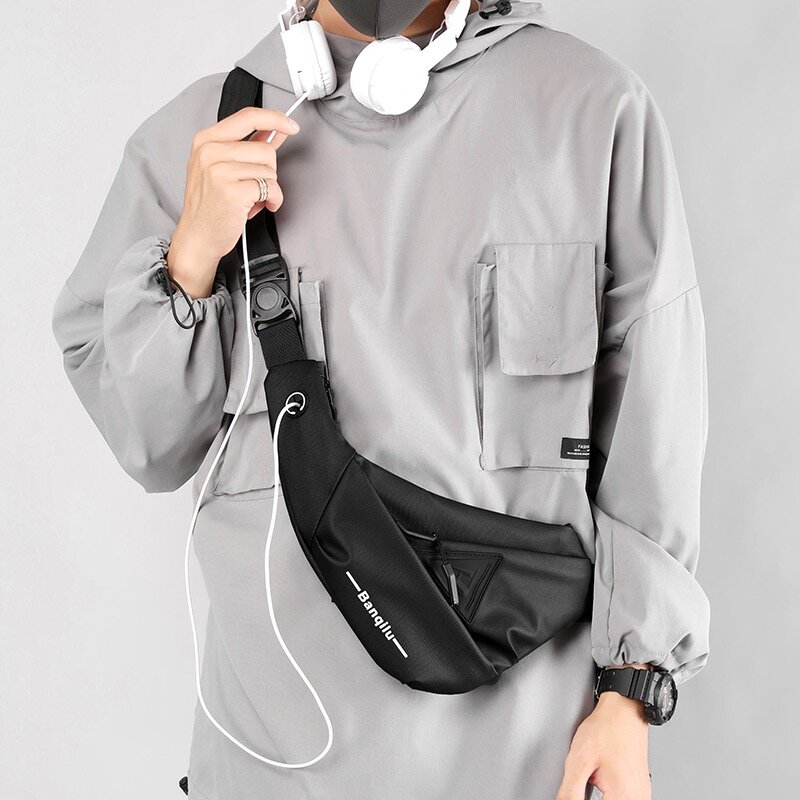 Riñonera cruzada multifunción Unisex, bolso de pecho informal para exteriores, bolso de mensajero antirrobo para teléfono móvil, bolso de comestibles