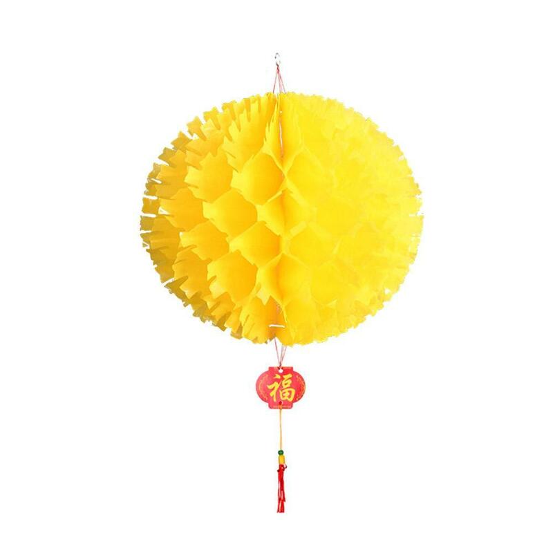 Papier kolorowy lampiony zdobione na wiosenny festiwal na 2024 chiński nowy rok dekoracja powiesić wodoodporne świąteczny lampion U3g2