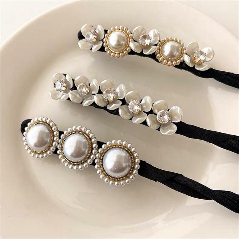Rizador de pelo de perlas y flores para mujer, pasadores trenzados, accesorios Vintage, diadema elegante, 1 a 10 piezas
