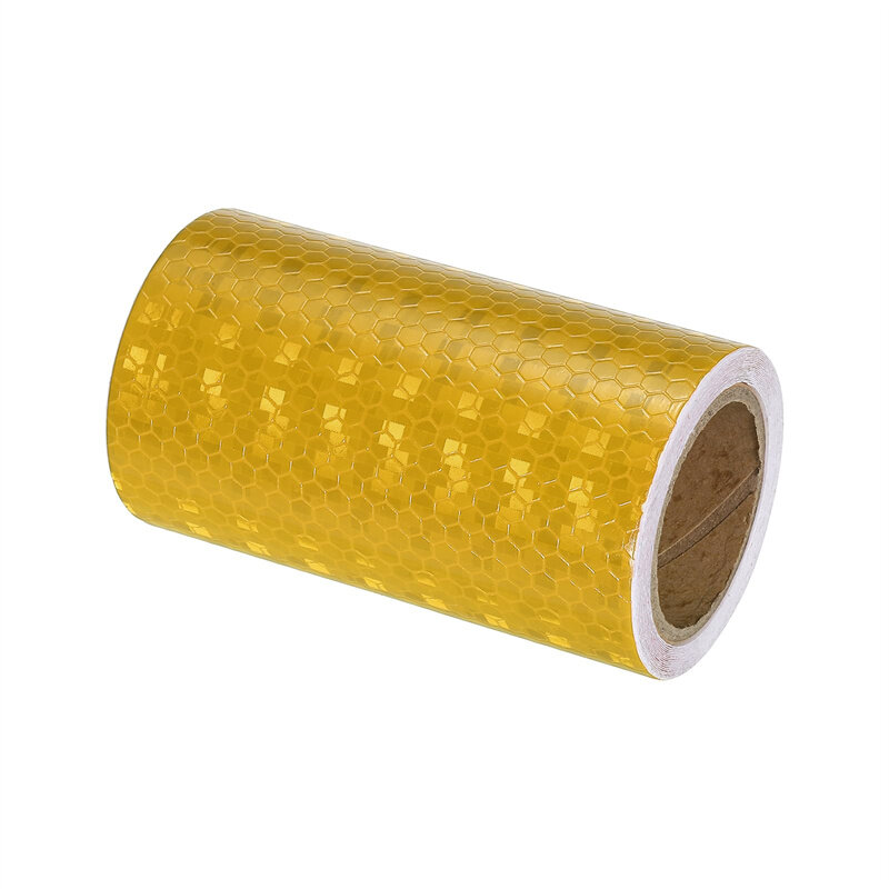 방수 반사 소재 반짝이는 벌집 PVC 반사판 스티커, 안전 경고용, 노란색, 3m * 4 인치