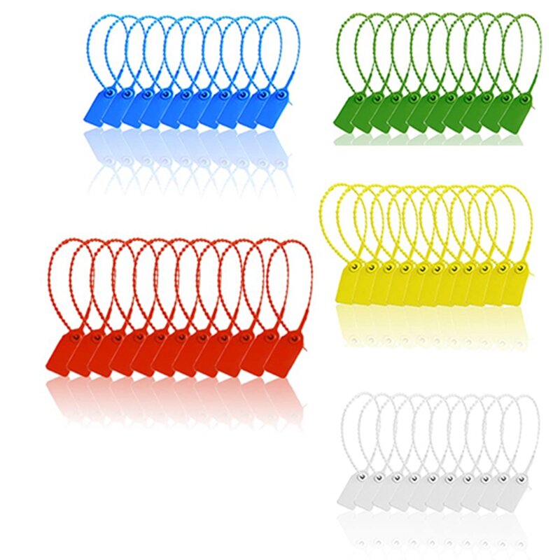 100 Plastic Tamper Seals, Numbered Zip Ties Tags,Disposable Self Locking Signage For Fire Extinguisher,Shipping,250Mm