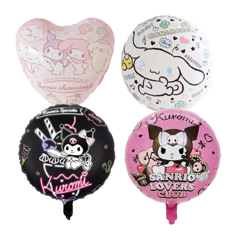 Набор воздушных шаров из аниме Sanrio Kawaii Kuromi Cinnmoroll My Melody, большие кукольные украшения для комнаты, украшения для дня рождения, подарки