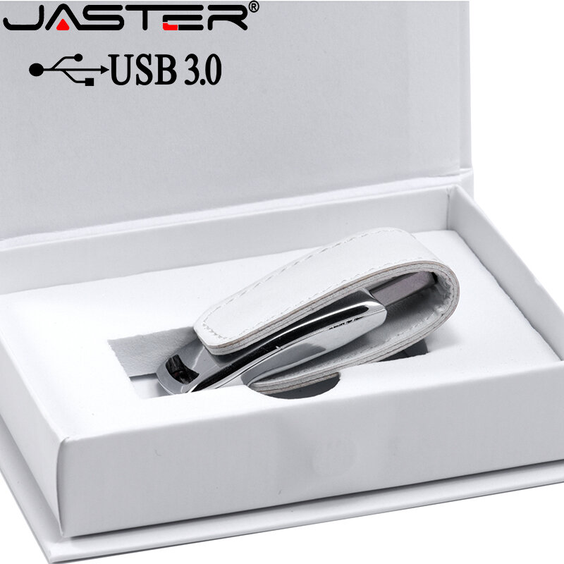 JASTER-unidad Flash USB 3,0 de cuero, pendrive de 4GB y 8GB, 16GB, 32GB y 64GB, con logotipo personalizado gratis