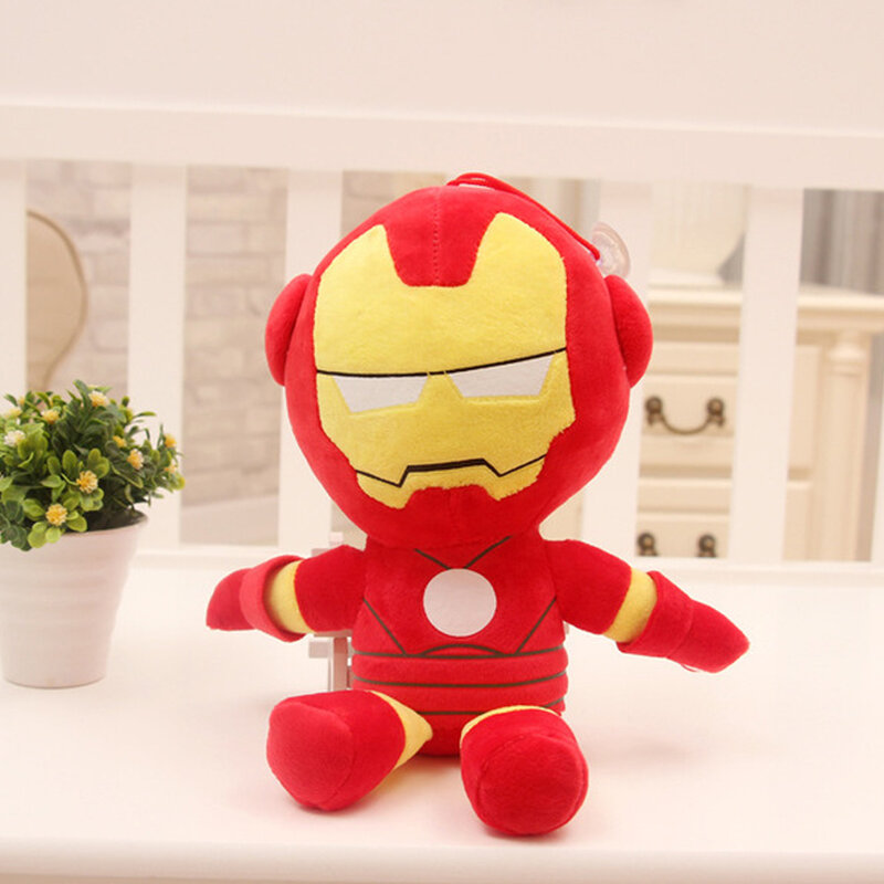Mainan boneka superhero 27cm, Avengers Superman Captain America Iron Man Batman Superman, hadiah boneka lembut untuk anak-anak